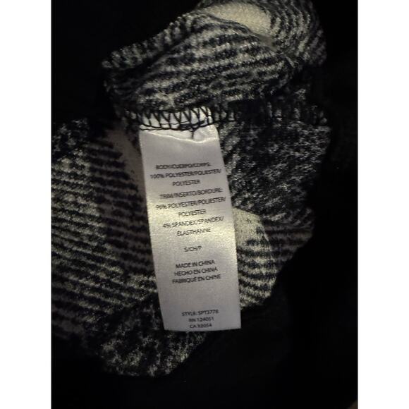 Beach Lunch Lounge Sweater Women Plaid Cozy Black White Comfy Sz:S - Picture 6 of 6